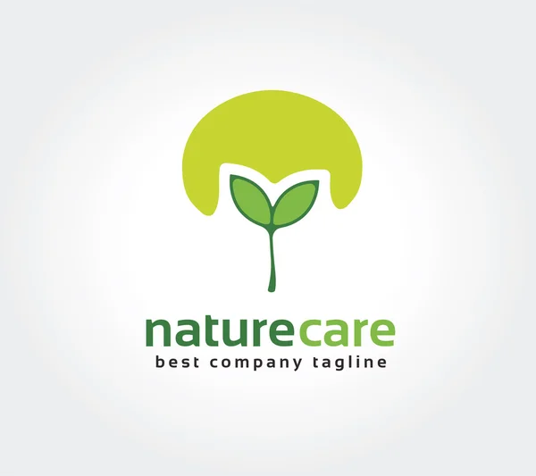 Αφηρημένης φύσης φύλλα έννοια εικόνα λογότυπο φορέα προσοχής. Πρότυπο λογότυπο για το branding και εταιρική σχεδιασμό — Διανυσματικό Αρχείο