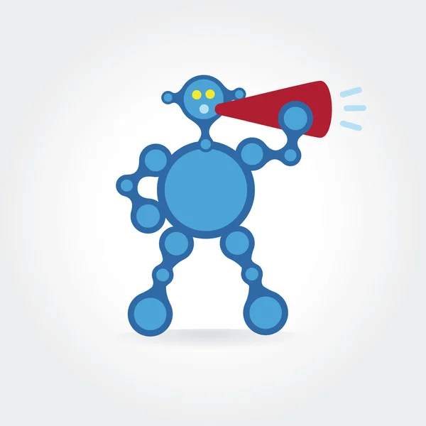 Абстрактный синий робот, говорящий векторной иконкой. Шаблон логотипа для брендинга и дизайна — стоковый вектор