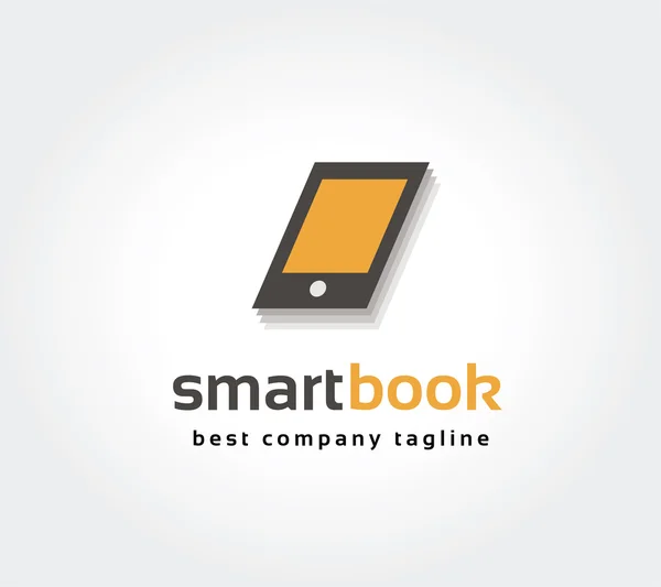 Abstrato conceito do ícone do logotipo do vetor do livro inteligente. Modelo de empréstimo para a marca — Vetor de Stock