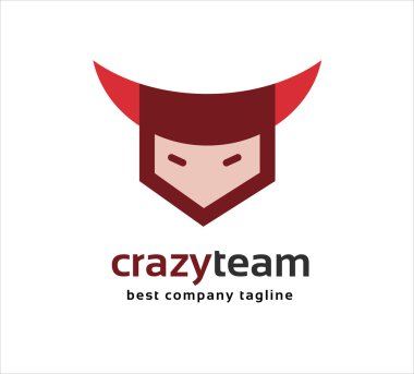 Viking yüz şeytan vektör logo simge kavramına benzer soyut. Marka ve kurumsal tasarım için logo şablon olarak iyi