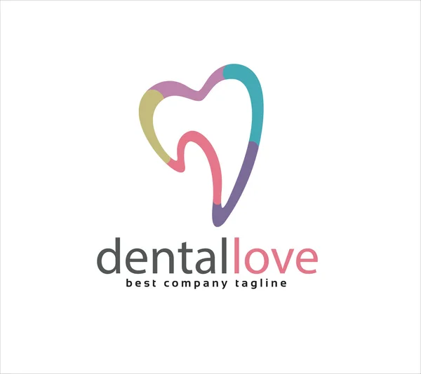 Soyut vektör diş logo simge benzer insan kalp kavramı. Logo şablonu tasarım olarak iyi — Stok Vektör