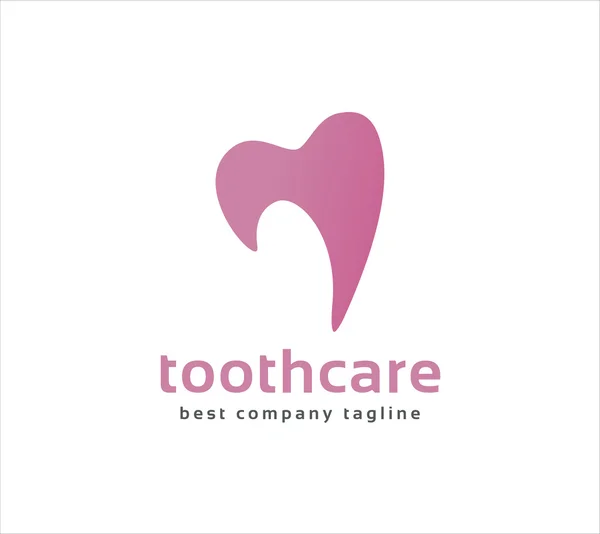 Astratto vettore dente logo icona simile concetto di cuore umano. Buono come il design del modello di logotipo — Vettoriale Stock