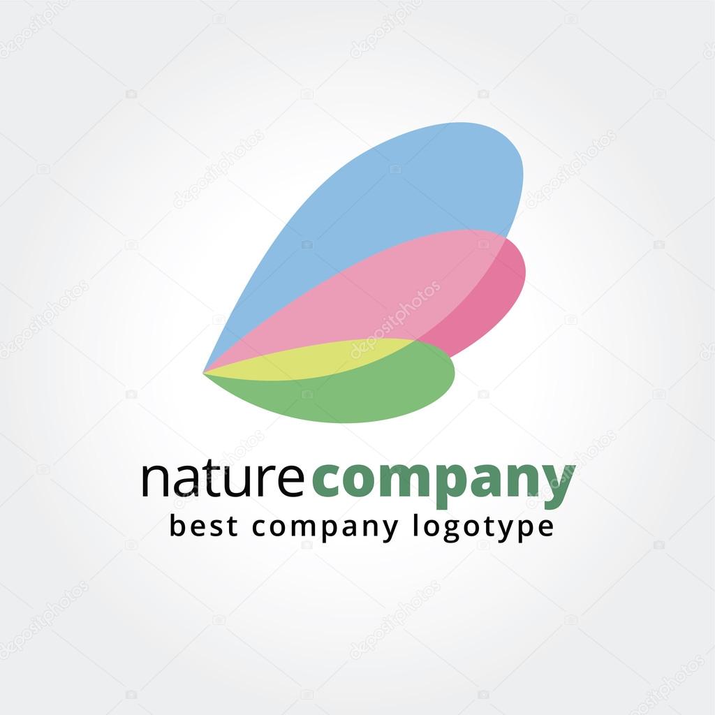 Abstract colored insect wings vector logo icon concept. Good as logotype template for branding and corporate design