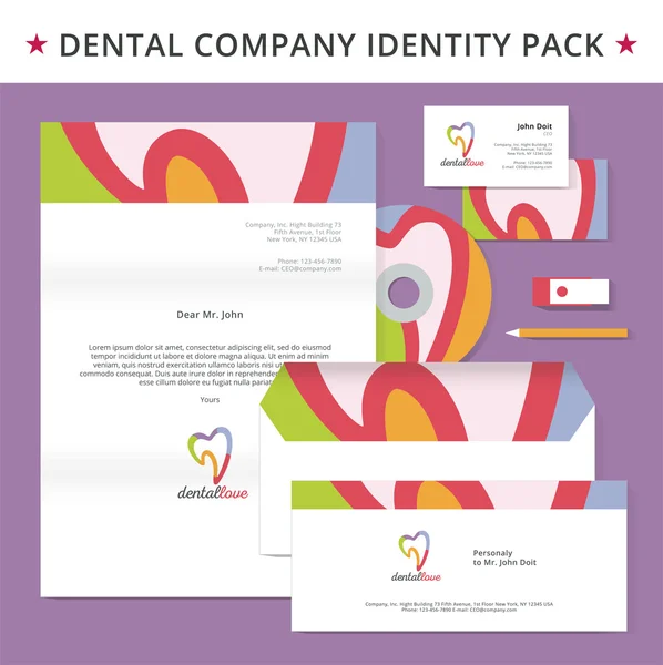 Conceito de identidade dental vetorial abstrato. Modelo de empréstimo para branding e design corporativo —  Vetores de Stock