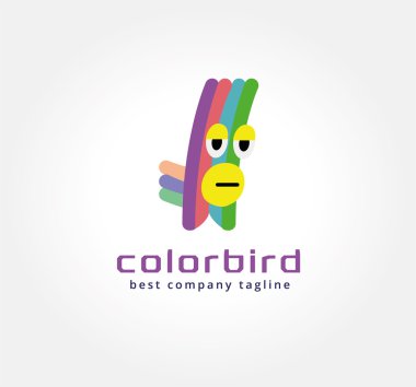 Abstract parrot monster logo icon concept. Logotype template for branding and corporate design