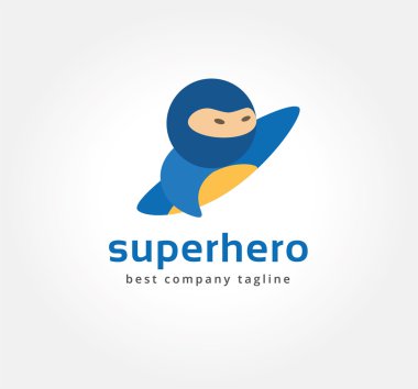 Abstract superman logo icon concept. Logotype template for branding and corporate design