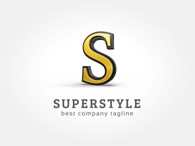 3D S karakter logo simge kavramı soyut. Marka ve kurumsal tasarım logo şablonu