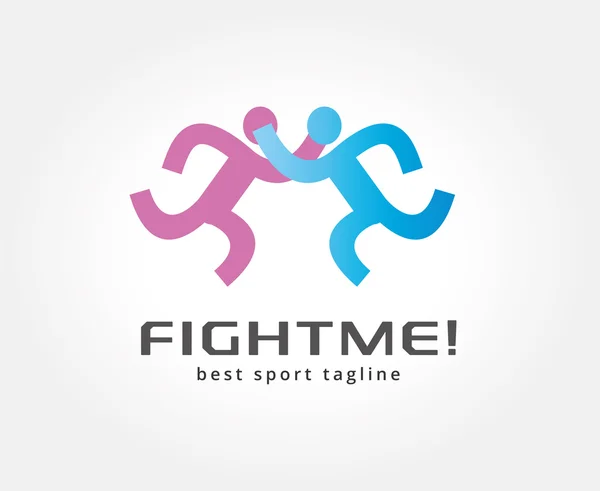 Abstraktní dva boxerské logo ikonu koncepci. Logo šablona pro značky a firemní design — Stock fotografie