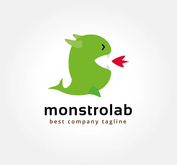 Abstracte dragon monster logo pictogram concept. Logo sjabloon voor branding en corporate design — Stockfoto