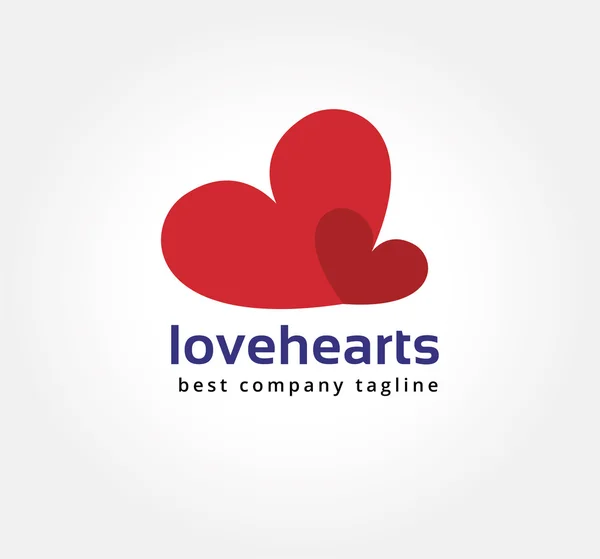 Abstract two hearts logo icon concept. Logotype template for branding and corporate design — Stock Photo, Image