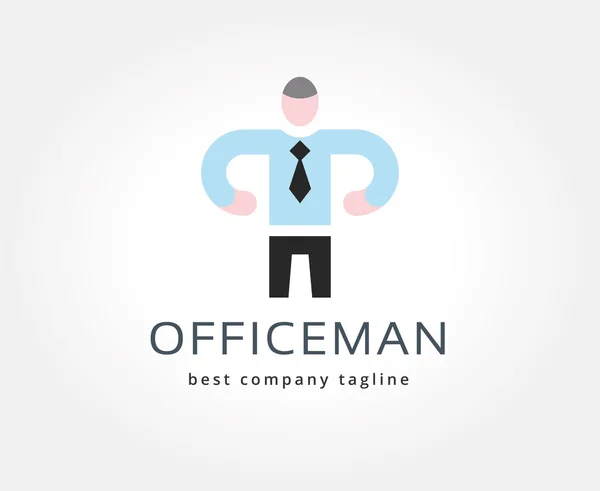 Concepto abstracto del icono del logotipo del hombre de oficina. Plantilla Logotype para branding y diseño corporativo —  Fotos de Stock