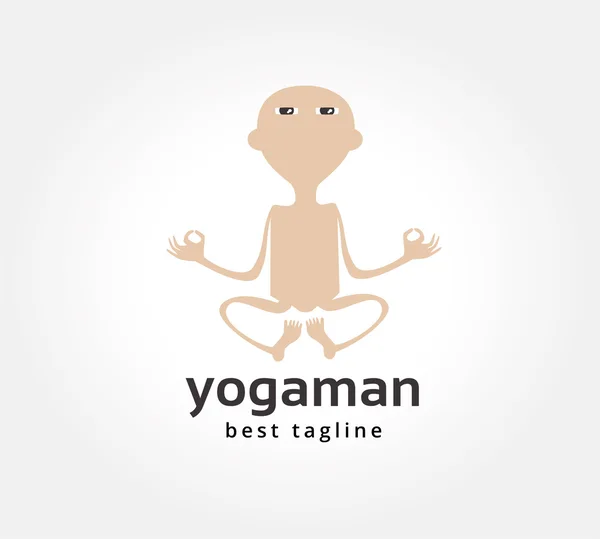 Abstrato ioga homem logotipo ícone conceito. Modelo de empréstimo para branding e design corporativo — Fotografia de Stock