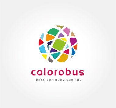 Soyut renkli daireler logo simge kavramı vektör. Marka ve kurumsal tasarım logo şablonu