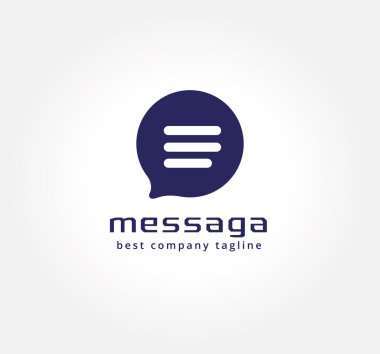 Soyut vektör messenger logo simge kavramı. Marka ve kurumsal tasarım logo şablonu