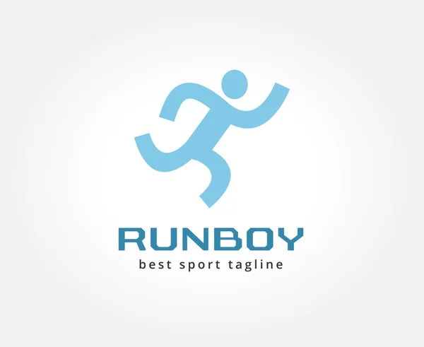 Abstract running people vector logo icon concept. Modello di logotipo per il marchio e il design aziendale — Vettoriale Stock