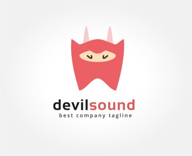 Soyut şeytan karakter vektör logo simge kavramı. Marka ve kurumsal tasarım logo şablonu