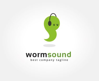 Abstract worm with headphone vector logo icon concept. Logotype template for branding and corporate design