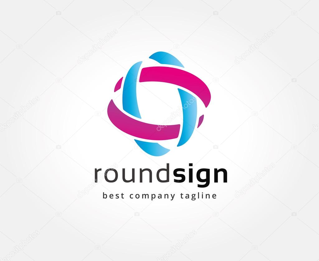 Abstract colored circles vector logo icon concept. Logotype template for branding and corporate design
