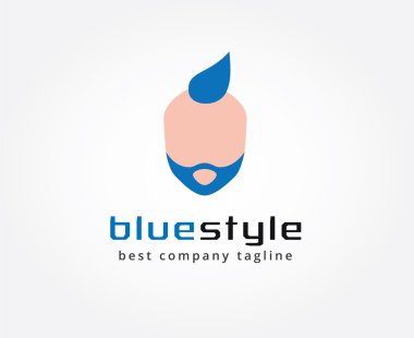 Soyut serin yüz vektör logo simge kavramı. Marka için logo şablonu