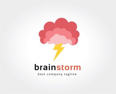 Soyut beyin vektör logo simge kavramı. Marka ve tasarım için logo şablonu
