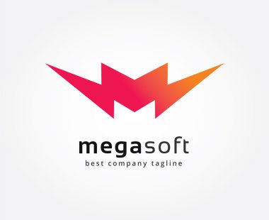 Soyut M karakter vektör logo simge kavramı. Marka ve tasarım için logo şablonu