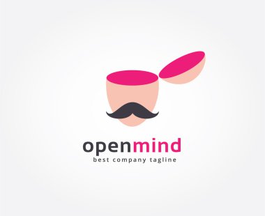 Soyut beyin vektör logo simge kavramı. Marka ve tasarım için logo şablonu