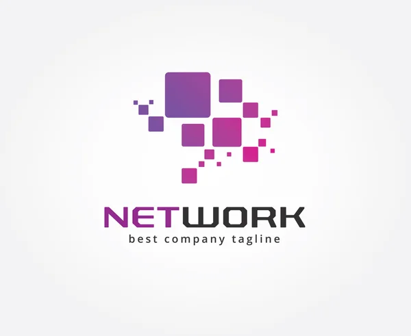 Abstracte netwerk vector logo pictogram concept. Logo sjabloon voor branding en design — Stockvector