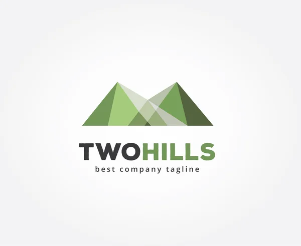Logo simge kavramı soyut yeşil tepeler vektör