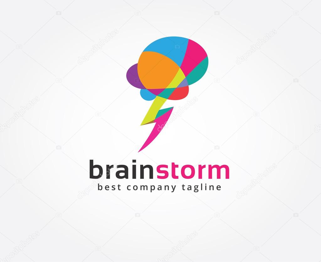 Abstract brain vector logo icon concept. Logotype template for branding and corporate design