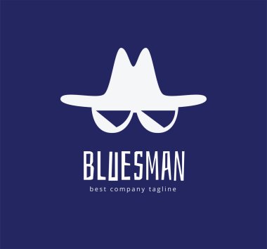 Soyut blues vektör logo simge kavramı karşı karşıya. Marka ve kurumsal tasarım logo şablonu