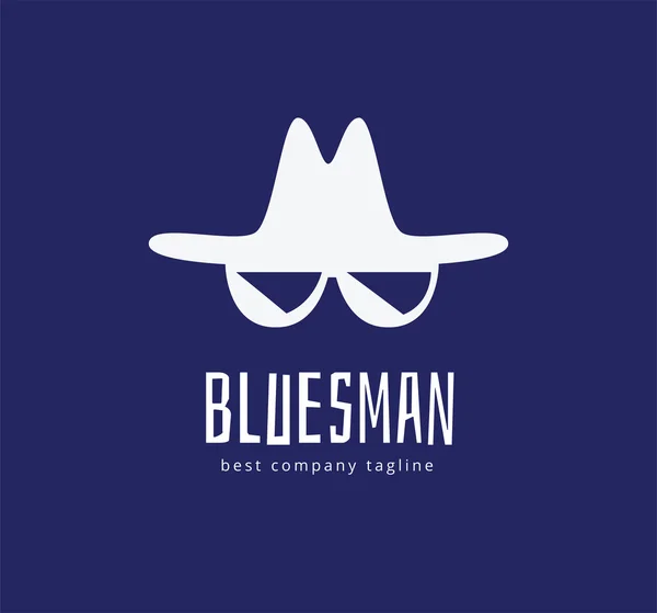 Resumen blues cara vector logo icono concepto. Plantilla Logotype para branding y diseño corporativo — Archivo Imágenes Vectoriales