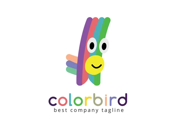 Abstract vector papegaai karakter logo pictogram concept. — Stockvector