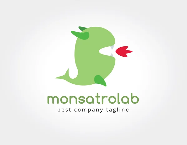 Astratto vettore drago mostro logo icona concetto. Modello di logotipo per il marchio e il design aziendale — Vettoriale Stock