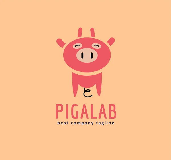 Abstract vector piggy schattig karakter logo pictogram concept. — Stockvector