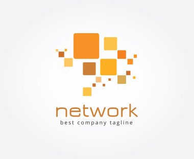 Abstract network vector logo icon concept. Logotype template for branding