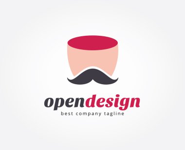 Soyut yüz vektör logo simge kavramı. Marka için logo şablonu