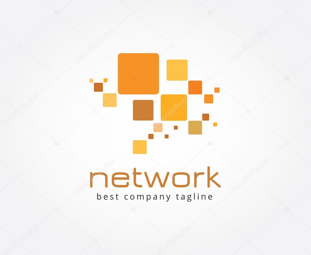 Abstract network vector logo icon concept. Logotype template for branding