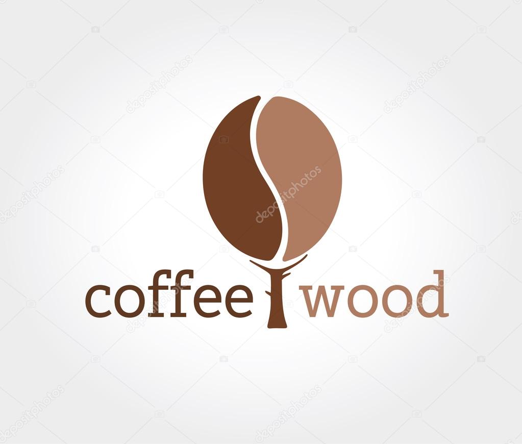 Abstract vector coffe tree  logo icon concept. Logotype template for branding