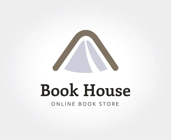 Modelo de logotipo de casa de livro abstrato para branding e design — Vetor de Stock