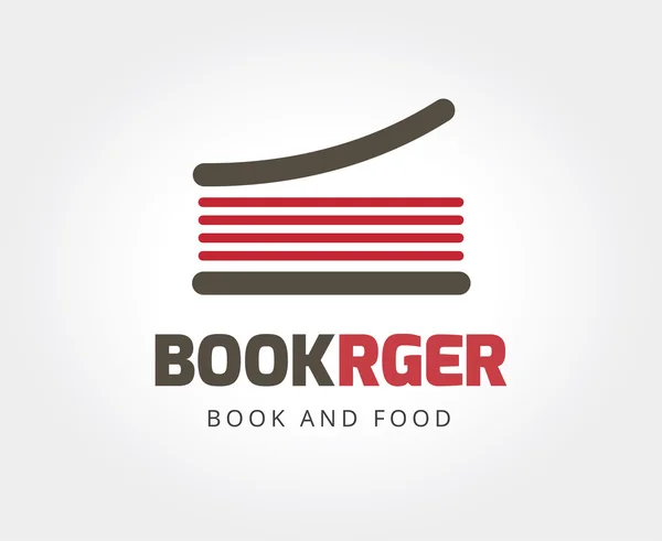 Plantilla abstracta del logotipo del libro de hamburguesas para la marca y el diseño — Archivo Imágenes Vectoriales