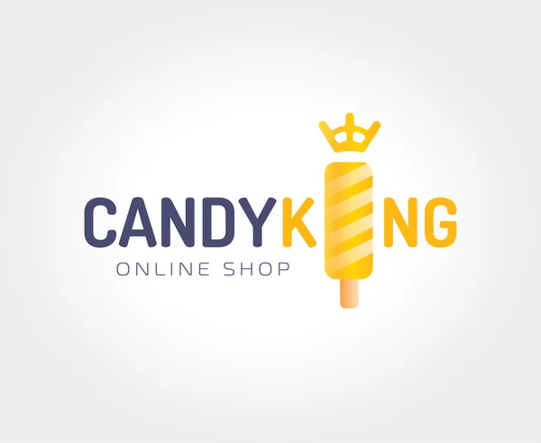 Abstraktní candy král logo šablonu pro značky a design — Stockový vektor