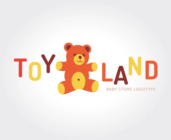 Plantilla abstracta del logotipo del vector del juguete del oso para la marca y el diseño — Archivo Imágenes Vectoriales