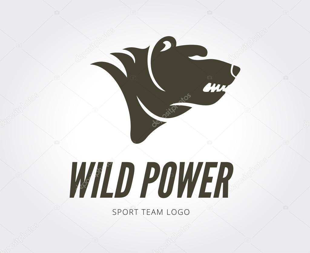 Abstract bear logo template for branding and design