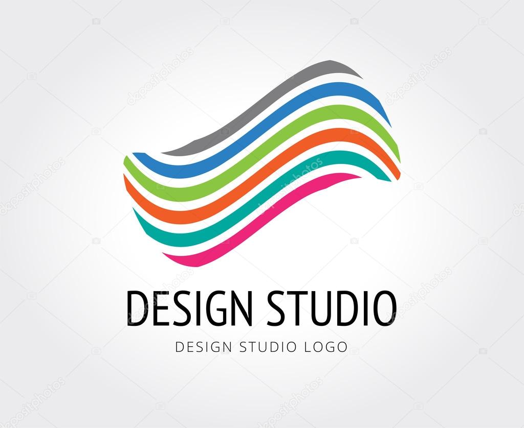 Abstract design studio vector logo template for branding