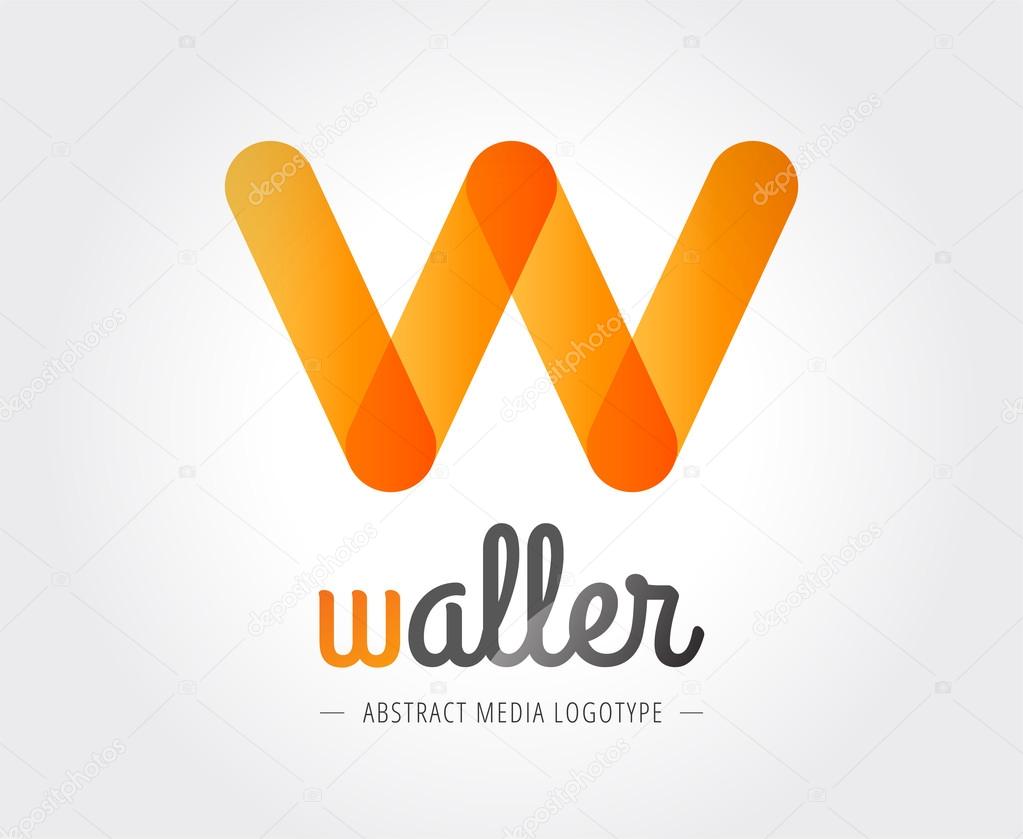 Abstract W-letter vector logo template for branding and design