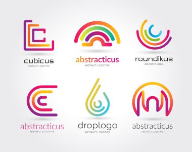 Marka ve tasarım için soyut vektör logosu ayarlama şablonu