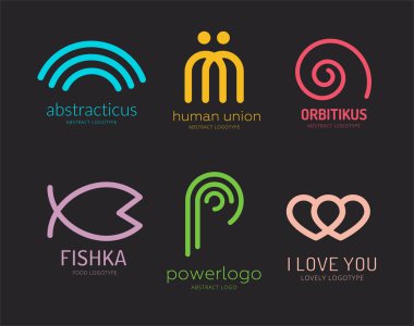 Marka ve tasarım için soyut vektör logosu ayarlama şablonu