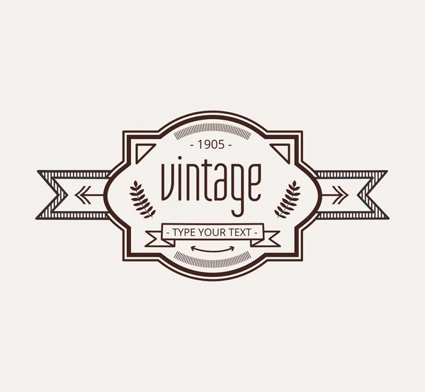 Elemento di design vintage hipster per logo vettoriale — Vettoriale Stock