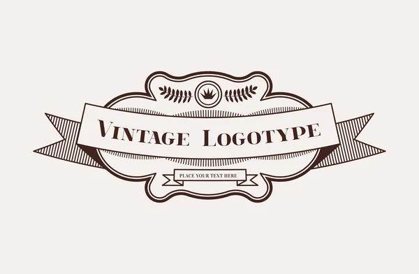 Vintage Hipster Design Element for Vector Logo — Stock Vector