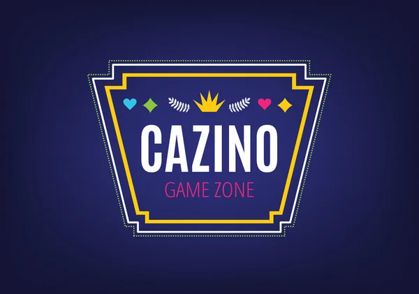 Abstracte casino logo sjabloon voor branding en design. Pijlen, etiketten, linten, symbolen. Voorraad vectorillustratie. — Stockvector